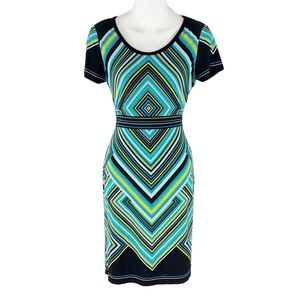Calvin Klein multicolor geo print jersey dress